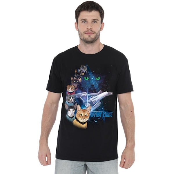 Star Trek Herr Feline Galaxy T-Shirt 3XL Svart Black 3XL