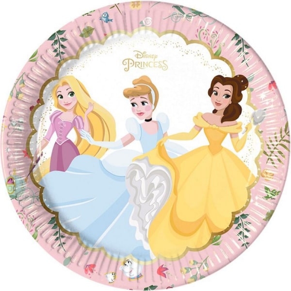 Disney Princess Characters Festtallrikar (paket med 8) One Size Pi Pink/White One Size