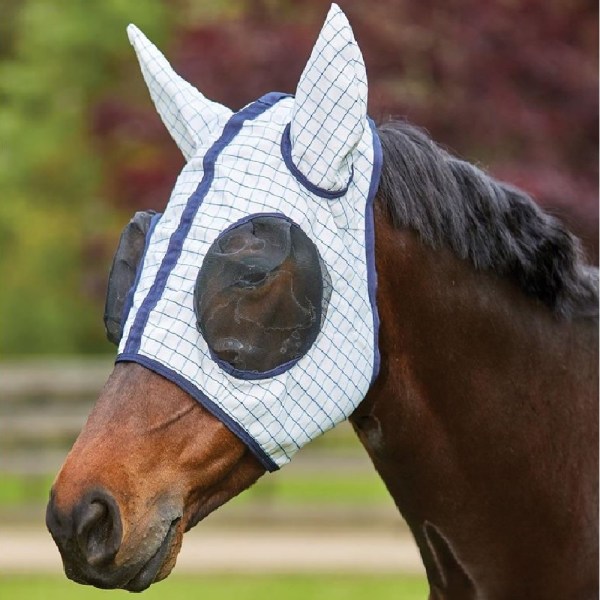 Kool Coat Classic Fly Mask Pony Vit/Marinblå White/Navy Pony