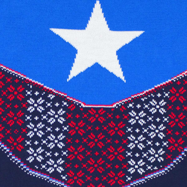 Captain America Unisex Vuxen Sköld Stickad Jultröja Blue/Navy/Red S