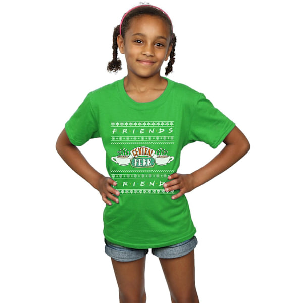 Friends Girls Fair Isle Central Perk Bomull T-shirt 12-13 år Irish Green 12-13 Years