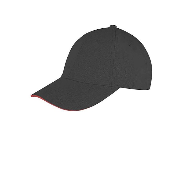 Result Headwear Unisex Vuxen Memphis Borstad Bomull Låg Profil Black/Red One Size
