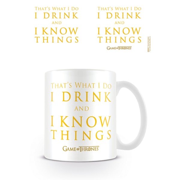 Game of Thrones Drick & Know Things Mugg En Storlek Gul/Vit Yellow/White One Size