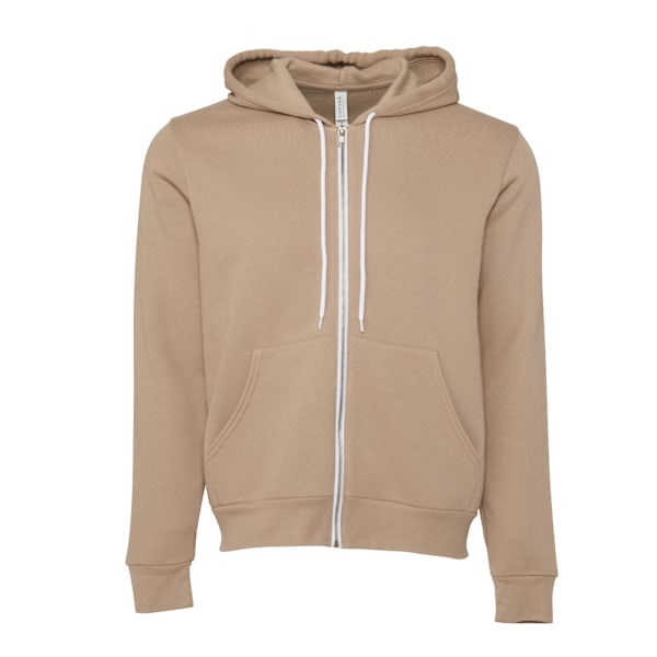 Canvas Unisex Dragkedja Polycotton Fleece Tröja med Huva / Luva Tan M