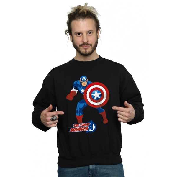 Captain America Unisex Vuxen The First Avenger Sweatshirt S Bla Black S