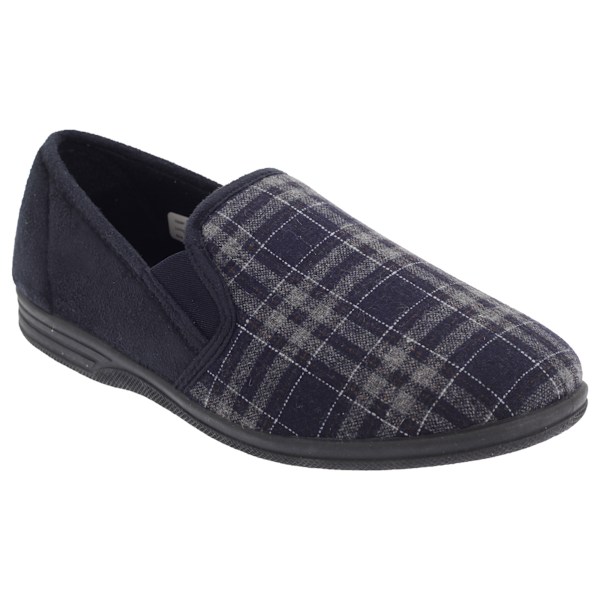 Zedzzz herr Harley Check filt kil slipper 14 UK marinblå/C Navy Blue/Check 14 UK