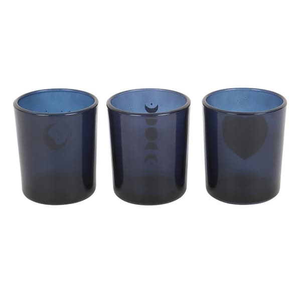 Something Different Månfaser Ljushållare (3-pack) En Storlek Blue One Size