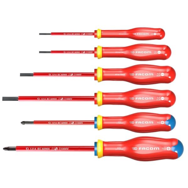 Facom Protwist Vde Skruvmejselset, 6 Delar En Storlek Multi Colo Multi Colour One Size