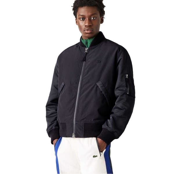 Lacoste Herr Logo Full Zip Bomber Jacka M Marinblå Navy M