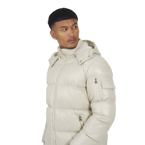 Brave Soul Herr Nylon Vadderad Jacka med Hög Krage L Sten Stone L