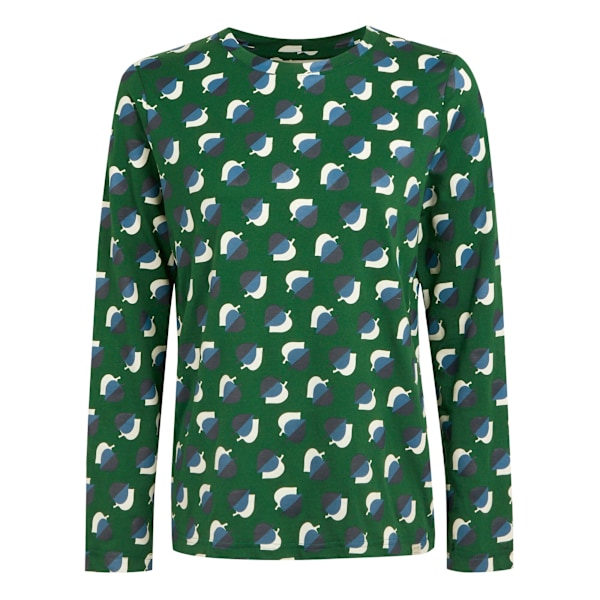 Regatta Dam/Kvinnor Orla Kiely Bladmönster Långärmad T-shirt Shadow Elm Emerald 10 UK