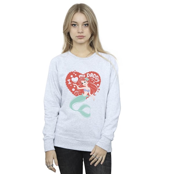 Disney Dam/Kvinnor Den Lilla Sjöjungfrun Love Daddy Sweatshirt S Sports Grey S