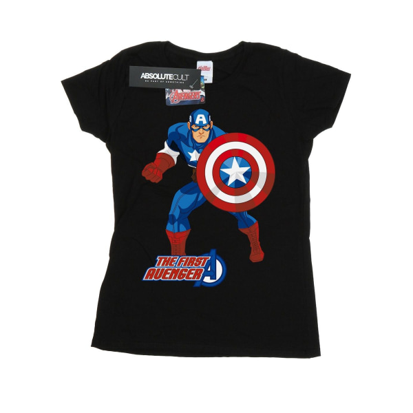Marvel Womens/Ladies Captain America The First Avenger Cotton T Black S