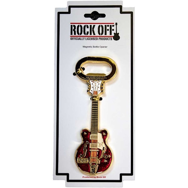 Rock Off Mathew Street Rost Gitarr Magnetisk Flasköppnare En Storlek Gold/Red One Size