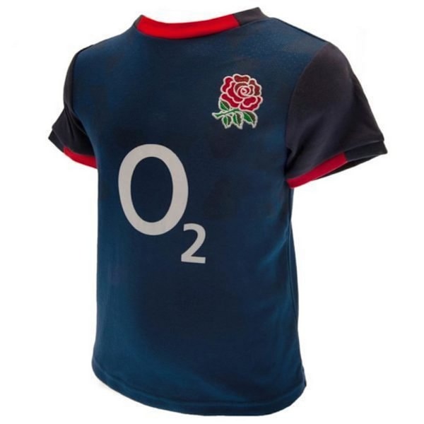 England RFU Barn/Barnkläder T-shirt & Shorts Set 3-6 Månader Marinblå Navy/Black/Red 3-6 Months