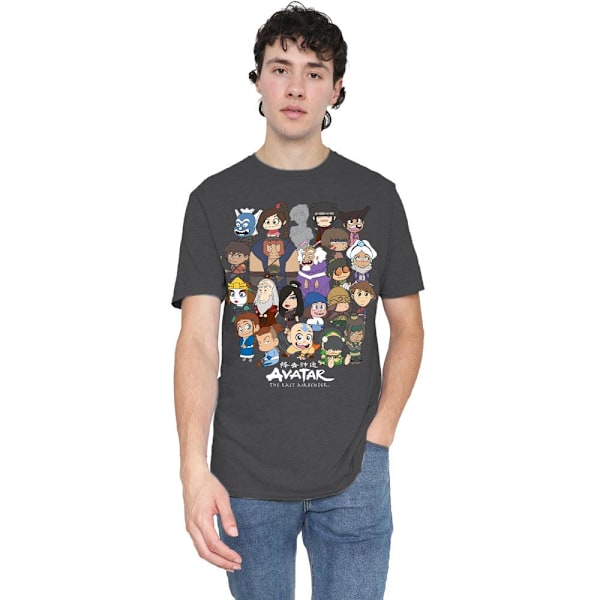 Avatar: The Last Airbender Unisex Vuxen Chibi Grupp T-Shirt M C Charcoal M
