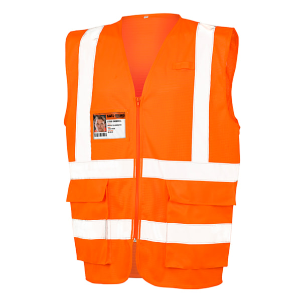 SAFE-GUARD by Result Herr Executive Cool Mesh Säkerhetsväst XXL F Fluorescent Orange XXL