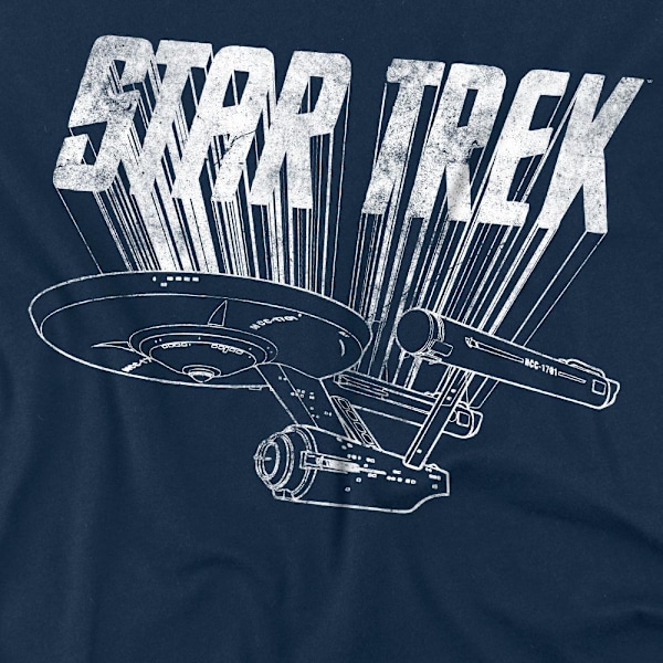 Star Trek Herr T-Shirt med Skepp 5XL Marinblå Navy 5XL