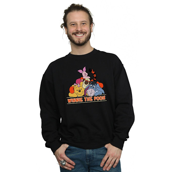 Disney Winnie The Pooh Group Sweatshirt för män 3XL Svart Black 3XL