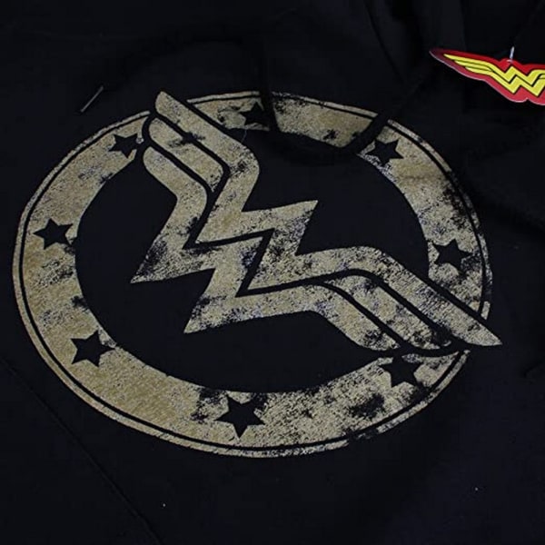 Wonder Woman Dam/Dam Hoodie med logotyp i metall S Svart Black S