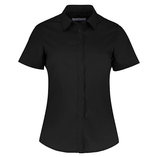 Kustom Kit Dam/Damer Poplin Skräddarsydd Kortärmad Skjorta 20 Black 20 UK