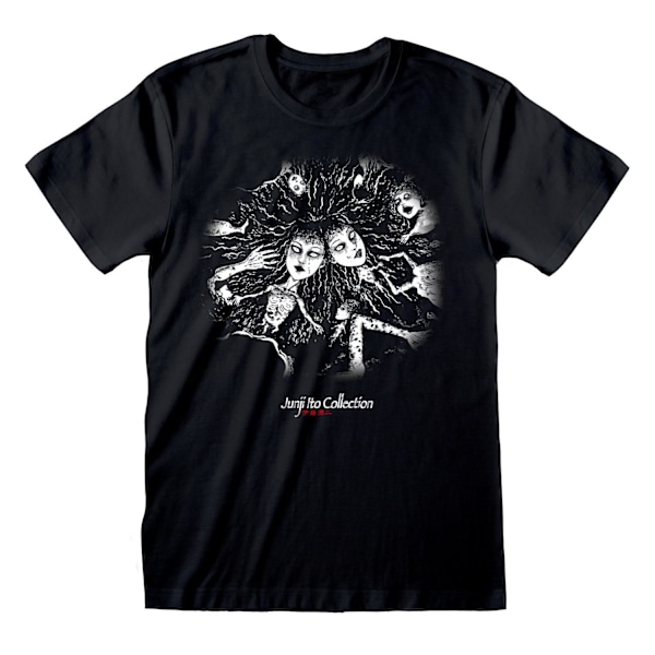 Junji-Ito Unisex Vuxen Krypande T-shirt XXL Svart/Vit Black/White XXL