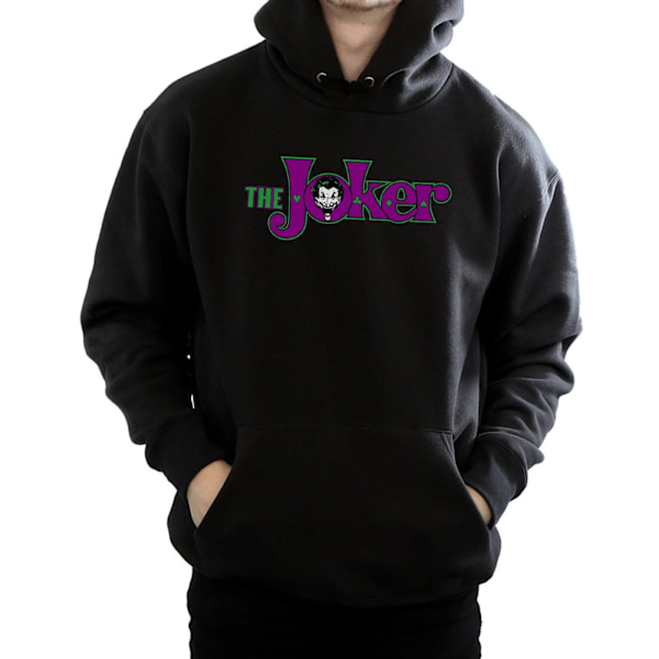 DC Comics Herr The Joker Text Logo Hoodie L Svart Black L