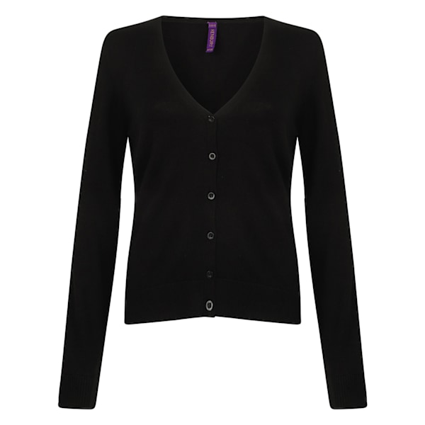 Henbury Dam/Damer Lättvikts V-ringad Cardigan 12 UK Svart Black 12 UK