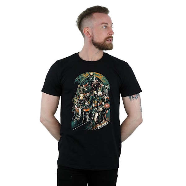 Avengers Infinity War Herr T-shirt i bomull med figurer, 3XL, svart Black 3XL