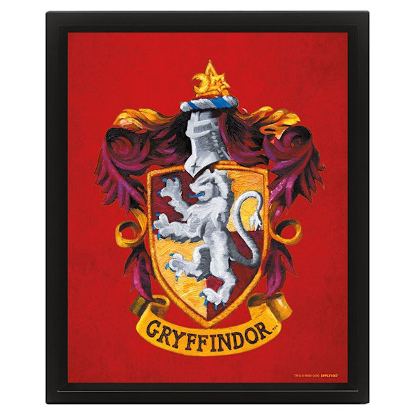 Harry Potter Gryffindor 3D Lenticular inramad affisch 10 tum x 8 tum Multicoloured 10in x 8in