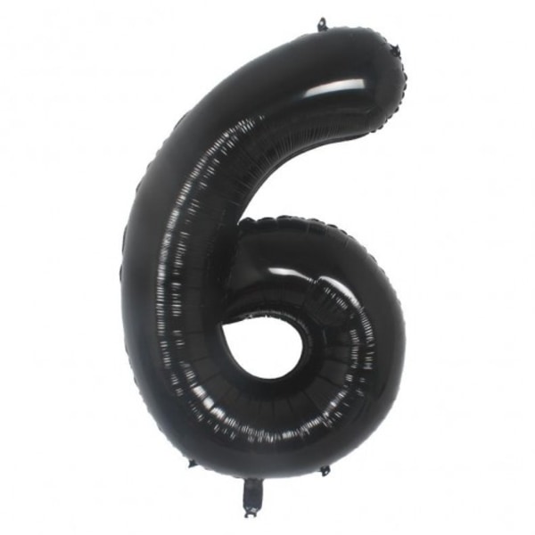 Realmax Nummer 6 Folieballong En Storlek Svart Black One Size