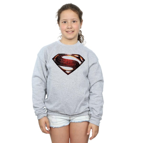 DC Comics Girls Justice League Movie Superman Emblem Sweatshirt Sports Grey 9-11 Years