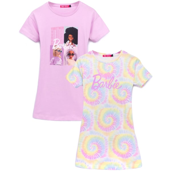 Barbie Girls T-shirtklänning med öppen rygg (2-pack) 3-4 år Mult Multicoloured 3-4 Years