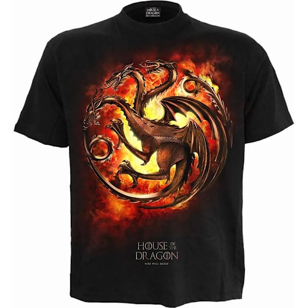 Spiral Direct Unisex Vuxen Dragon Flames House Of The Dragon T-Shirt Black M