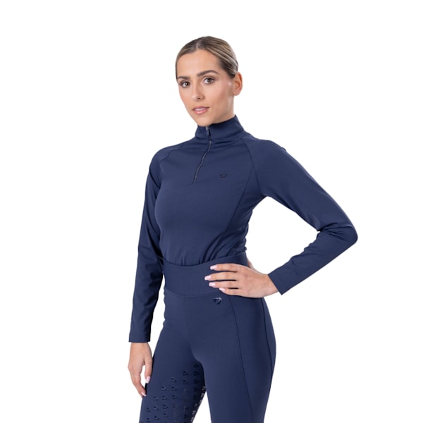 Aubrion Dam Eltar Base Layer Topp med Kvart Zip M Marinblå Navy M