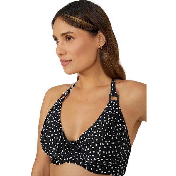 Underbar Kvinnors/Damers Prickig Icke-Vadderad Bikini Topp 32E Monokrom Monochrome 32E