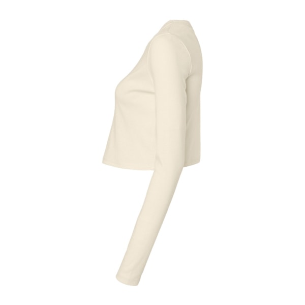 Bella + Canvas Dam/Dam Plain Micro-Rib Långärmad Crop Solid Natural 18 UK - 20 UK