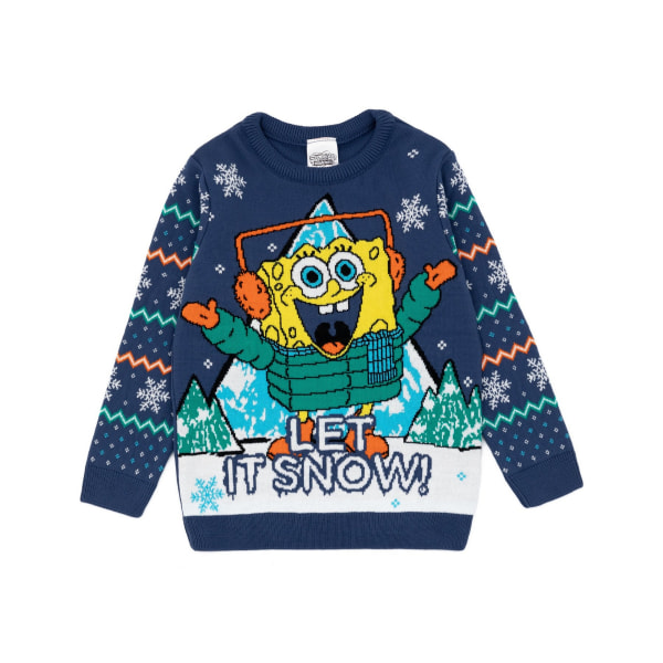 Svampbob Fyrkant Stickad tröja för barn/barn Let It Snow Multicoloured 5-6 Years