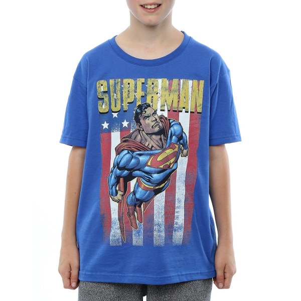 Superman Boys Flight Cotton T-Shirt 12-13 år Kungsblå Royal Blue 12-13 Years