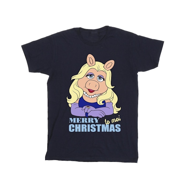 Disney Girls Muppets Miss Piggy Queen of Holidays Bomull T-Shir Navy Blue 3-4 Years