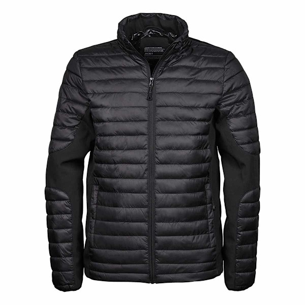 Teejays Mens Padded Full Zip Crossover Jacket S Svart/Svart Black/Black S