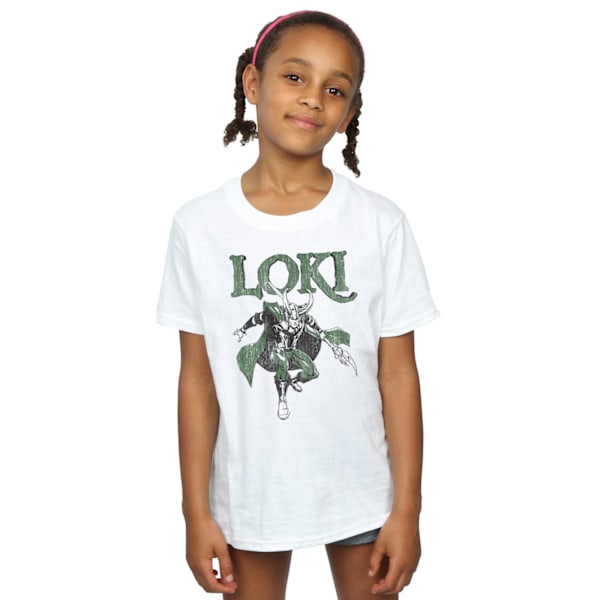 Marvel Girls Loki Scepter Bomull T-shirt 5-6 år Vit White 5-6 Years