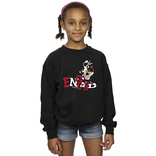 Looney Tunes Girls Bugs & Taz England Sweatshirt 7-8 år Svart Black 7-8 Years