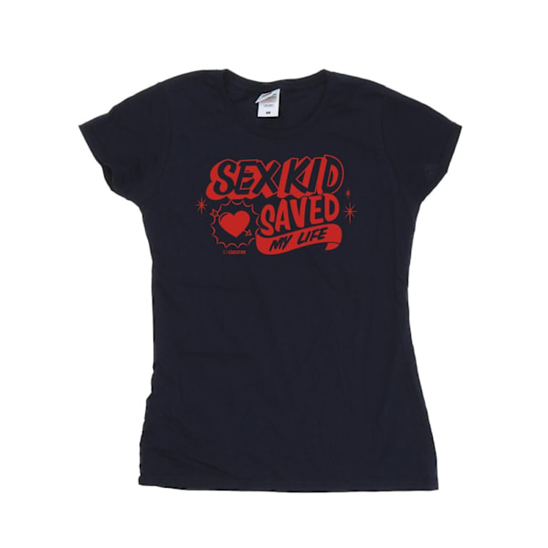 Netflix Dam/Kvinnor Sex Education Sex Kid Saviour Bomull T-Sh Navy Blue XL