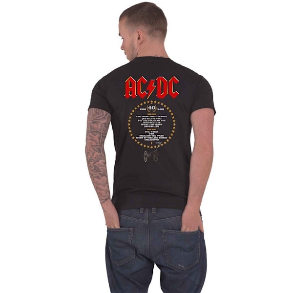 AC/DC Unisex Vuxen För Dem Som Ska Rocka 40:e Flamma Bomull T-shirt Black S