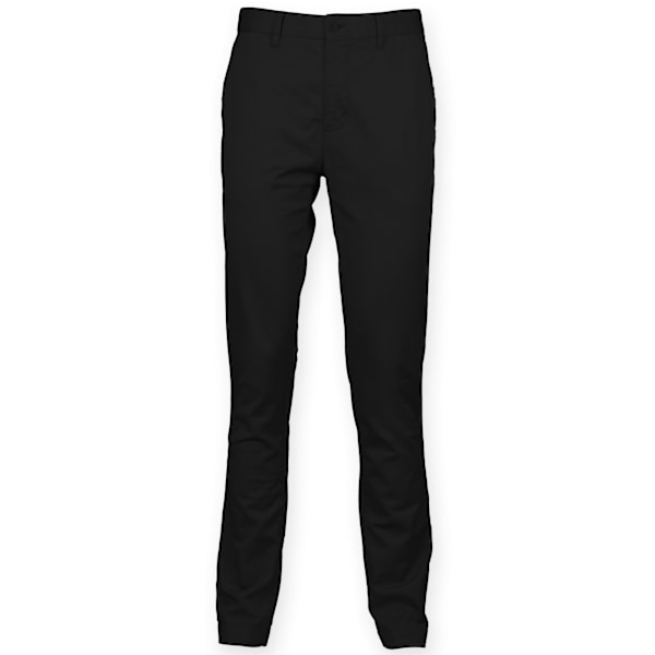 Front Row Herr Chino Stretchbyxor i Bomullsblandning 36R Svart Black 36R