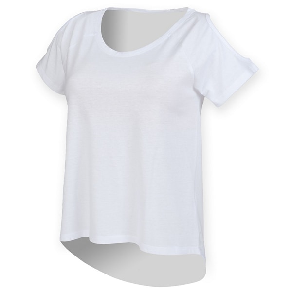 Skinni Fit Dam/Kvinnor Drop Tail T-Shirt 10 UK Vit White 10 UK