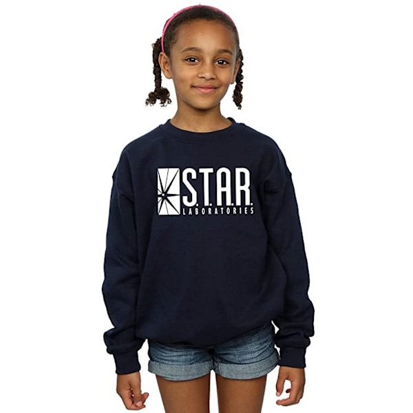 The Flash Girls Star Labs Sweatshirt 7-8 år Marinblå Navy Blue 7-8 Years