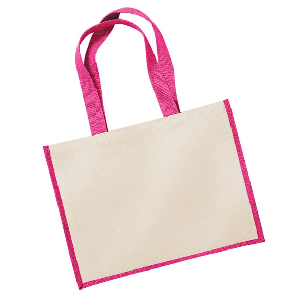 Westford Mill Classic Jute Shopper Bag One Size Fuchsia Fuchsia One Size
