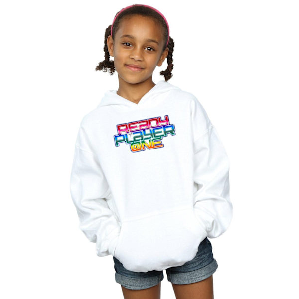 Ready Player One Girls Rainbow Logo Hoodie 9-11 år Vit White 9-11 Years